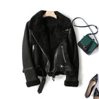 Women's Fleece Lined Jacket – Cropped Zip-Up Winter Jacket