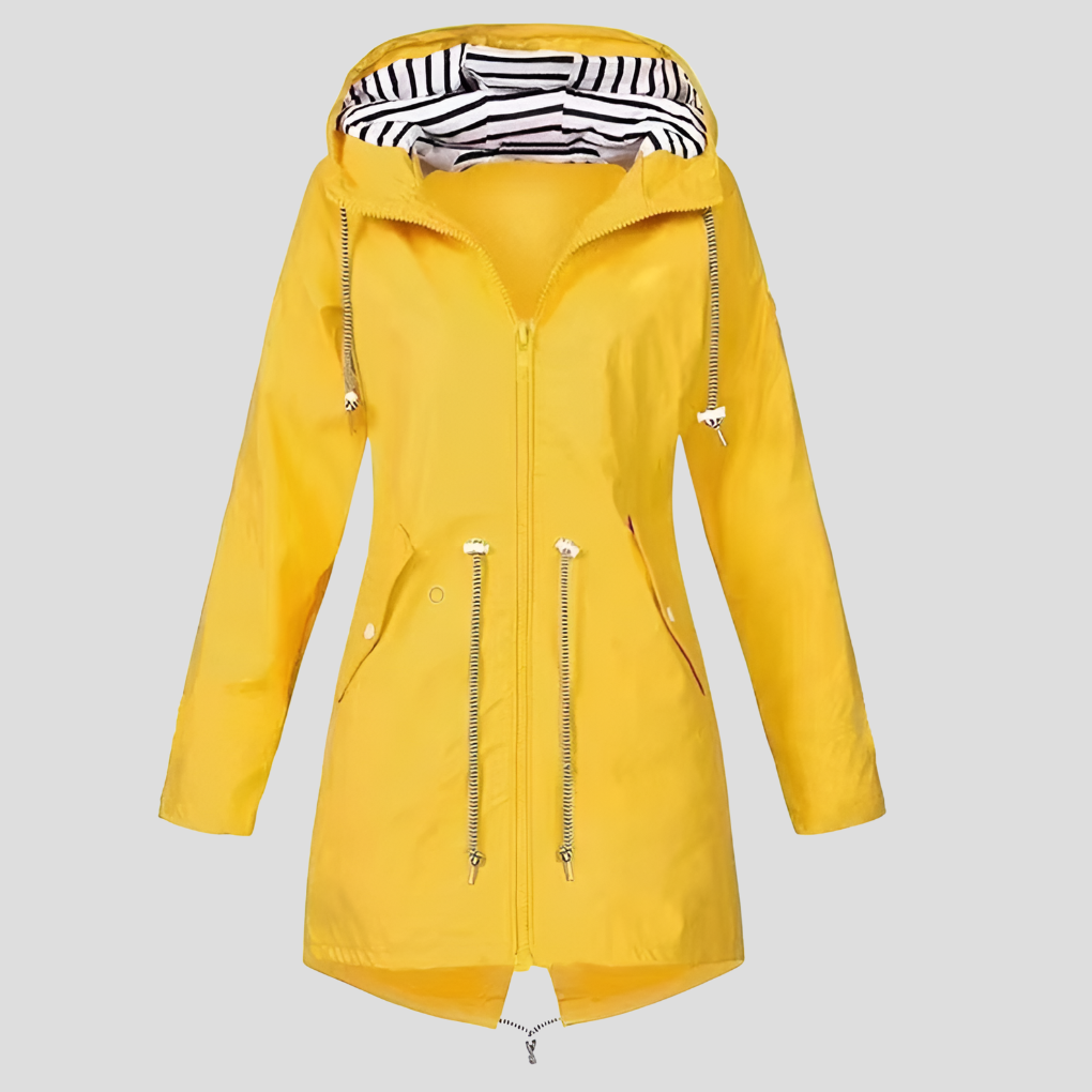 Women's Hooded Rain Jacket – Lightweight Zip-Up Outdoor Jacket