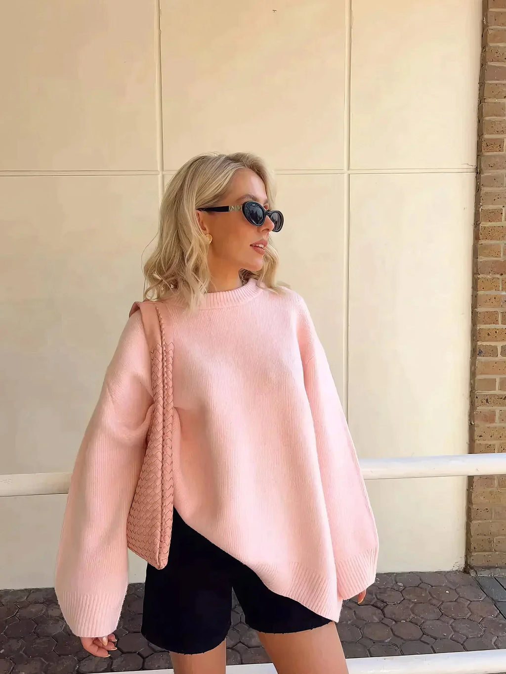 Women's Boxy Crew Neck Sweater – Relaxed Everyday Knit Pullover