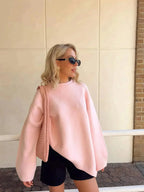 Women's Boxy Crew Neck Sweater – Relaxed Everyday Knit Pullover