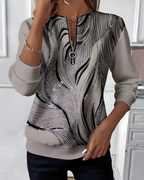Women's Patterned Knit Sweater – Bold Print Relaxed Pullover