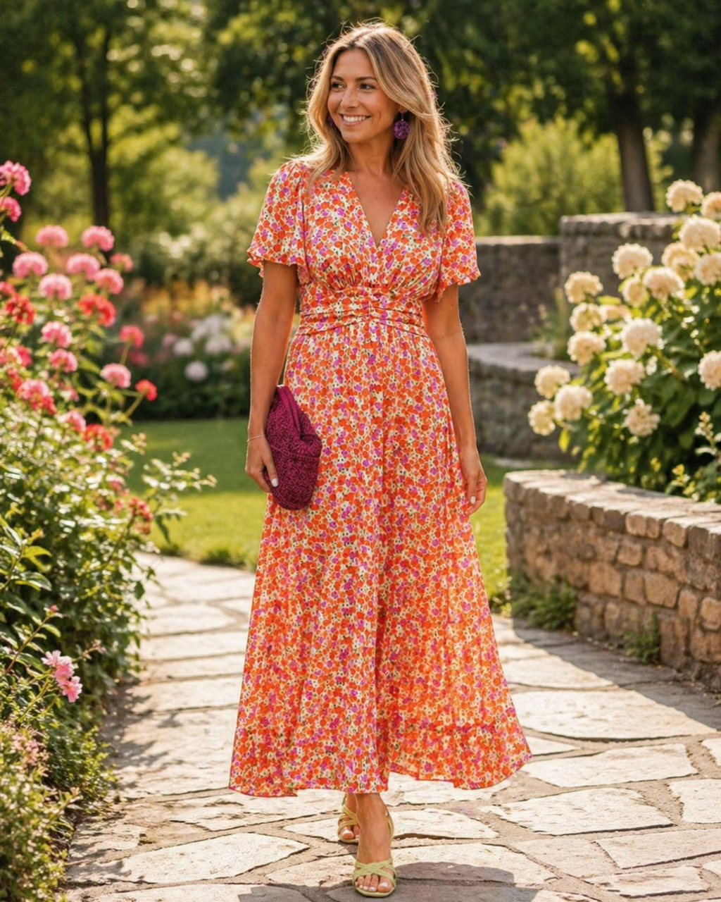 Women's Floral Day Dress – Flowy Relaxed Summer Dress