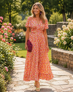 Women's Floral Day Dress – Flowy Relaxed Summer Dress