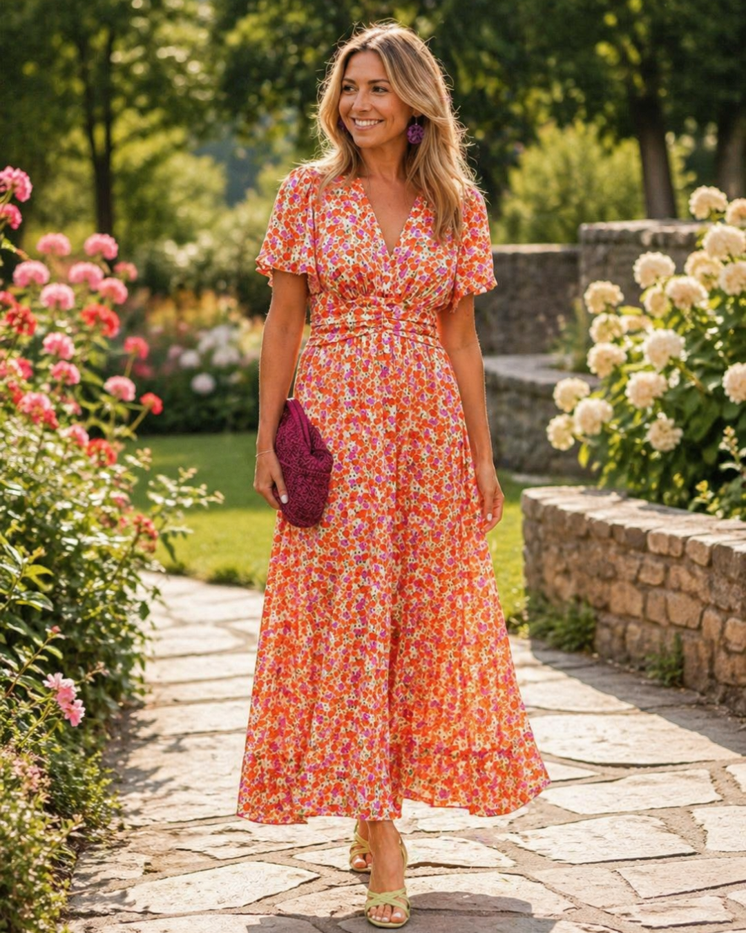 Women's Floral Day Dress – Flowy Relaxed Summer Dress
