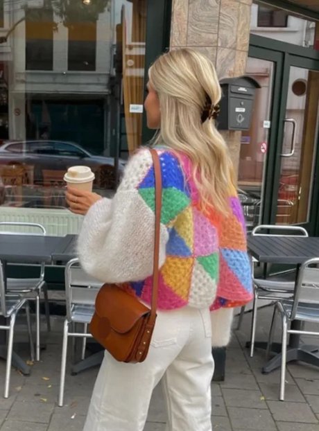 Women's Striped Open Front Cardigan – Relaxed Long Sleeve Cardigan