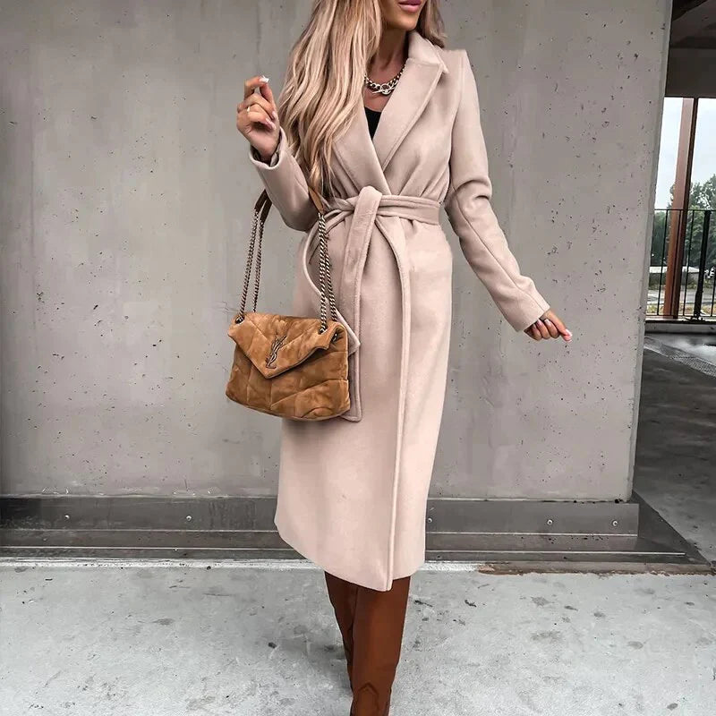 Women's Long Winter Coat – Relaxed Tailored Overcoat