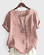 Women's Summer Blouse – Button Front Casual Blouse – Nadine