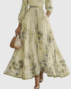 Women's Wedding Guest Pleated Midi Dress – Sleeveless Floral Occasion Dress