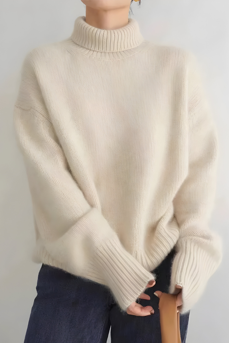 Women's Roll Neck Sweater – High Neck Long Sleeve Knit Pullover