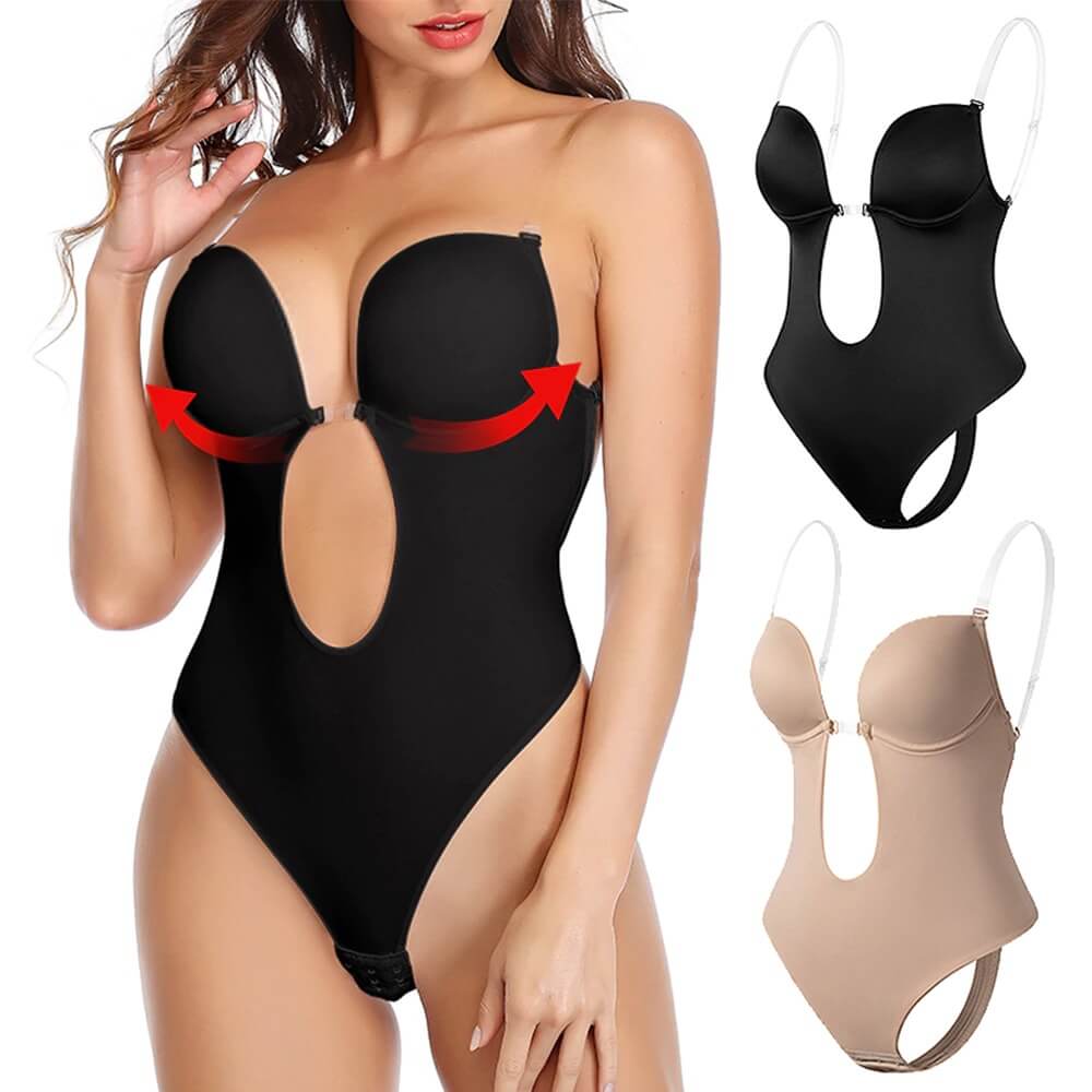 Women's Low Back Shaping Bodysuit – Built-In Support Contour Bodysuit