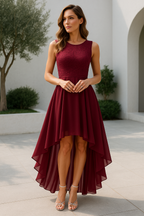 Women's Wedding Guest High-Low Dress – Flowy Asymmetrical Occasion Dress