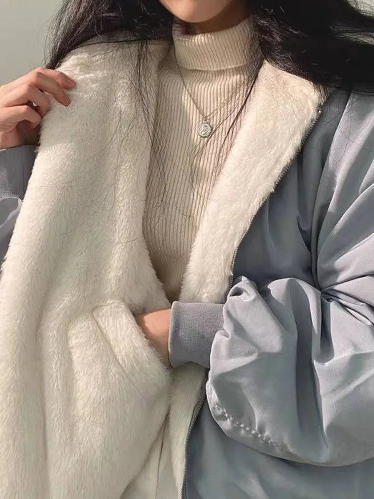 Women's Reversible Hooded Jacket – Oversized Winter Coat