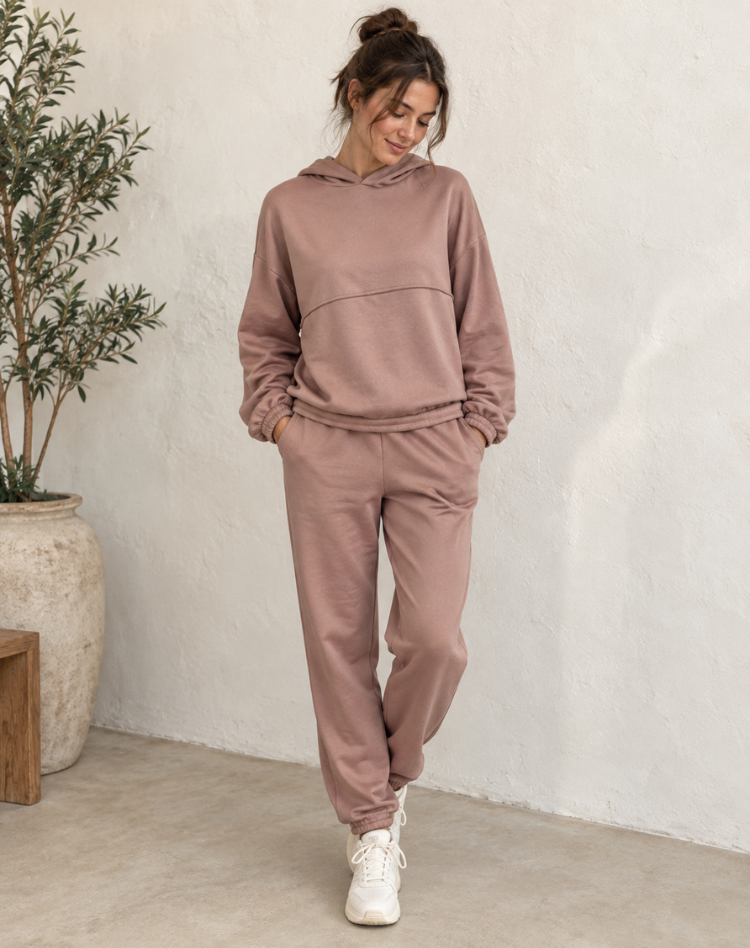 Women's Oversized Hoodie Jogger Set – High Waist Casual Tracksuit Set