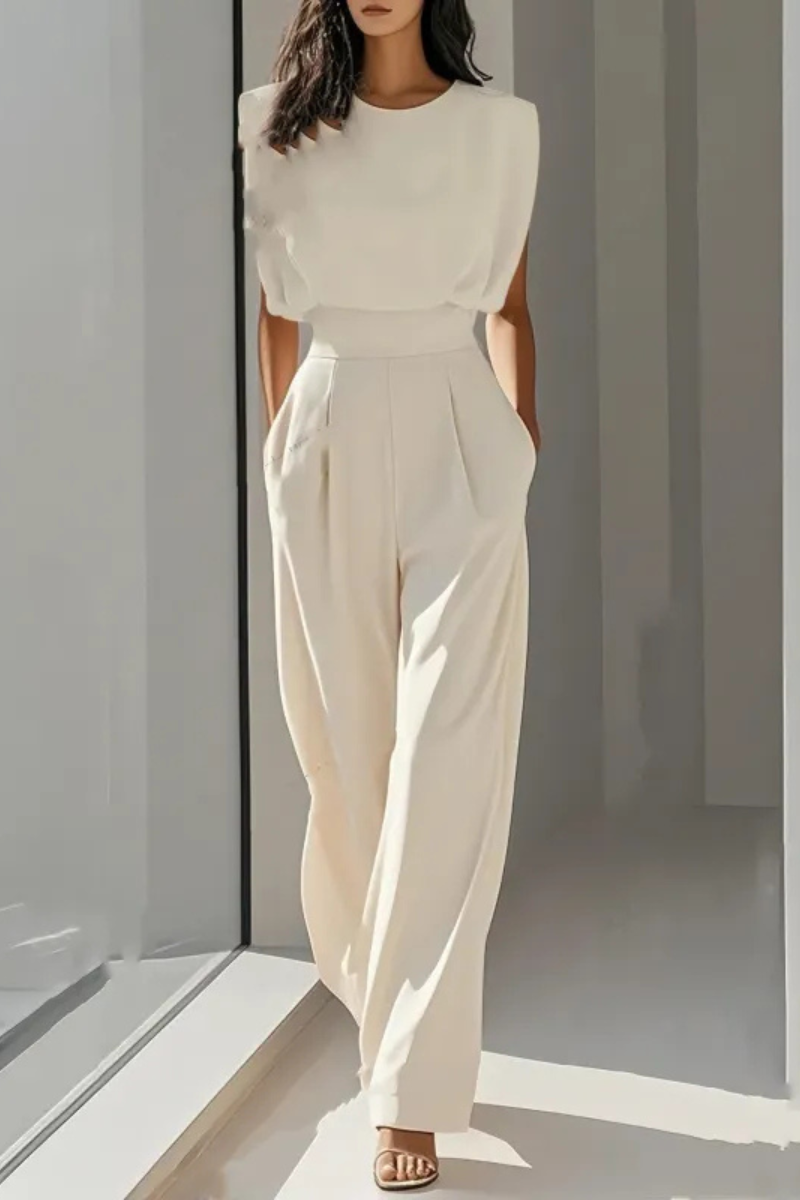 Women's Fitted Waist Jumpsuit – Tailored Everyday Casual Jumpsuit