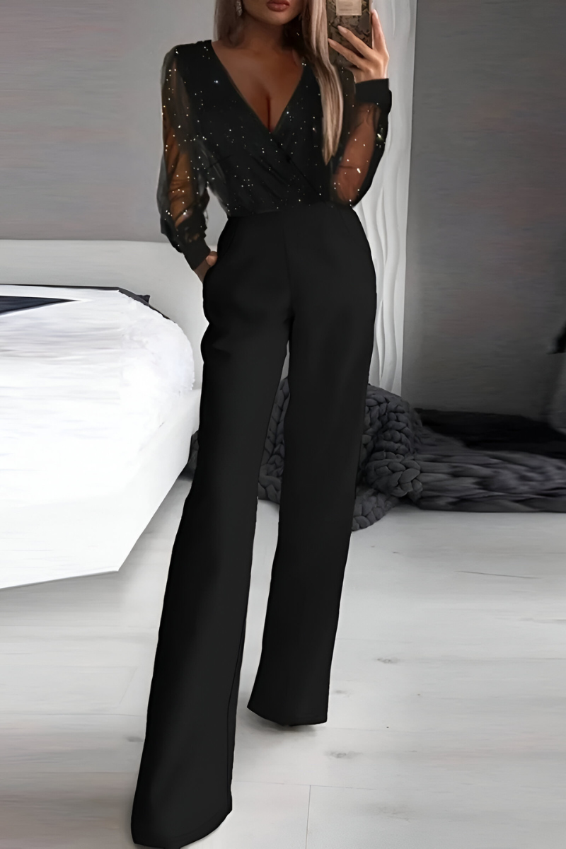 Women's Glitter Party Jumpsuit – Sparkly Formal Occasion Jumpsuit