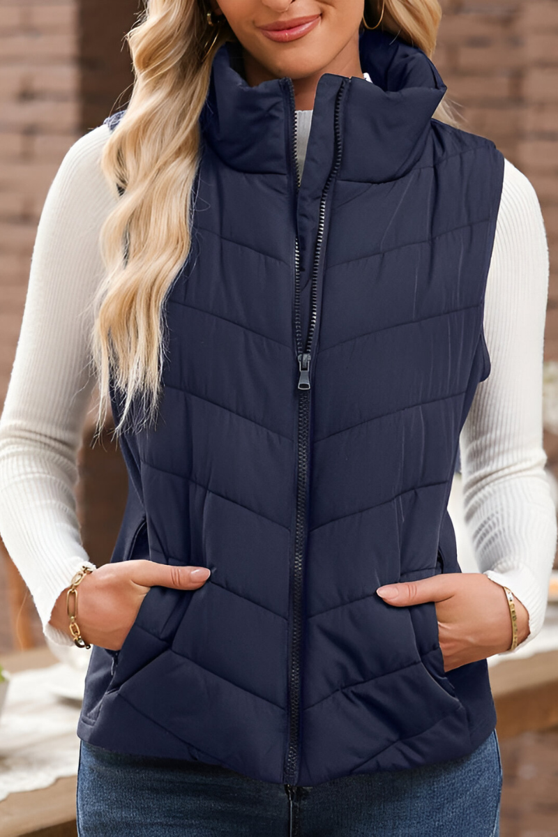 Women's Quilted Puffer Vest – Sleeveless Cold Weather Bodywarmer