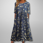 Women's Floral Midi Dress – Relaxed Fit Summer Dress – Brooklyn