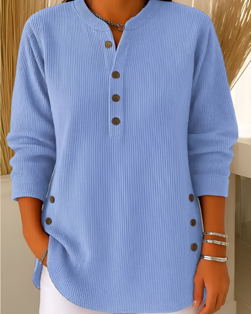 Women's Textured Knit Top – Relaxed Long Sleeve Sweater Top