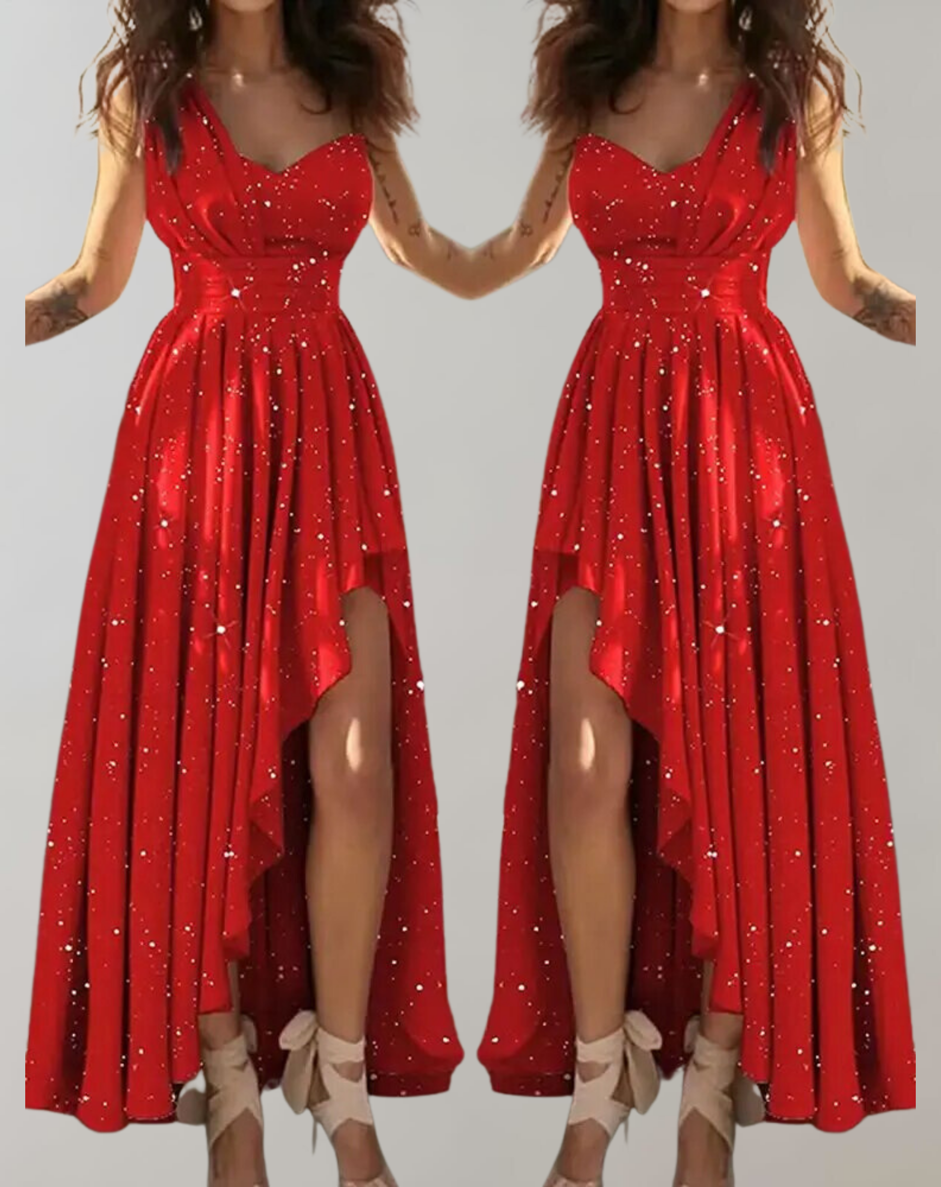 Women's Lace Gala Dress – Open Back Three-Quarter Sleeve Cocktail Dress