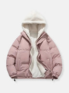 Women's Fleece Lined Jacket – Hooded Winter Zip-Up Jacket