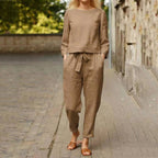 Women's Cargo Tracksuit Set – Flare Sleeve Top Matching Pants Set