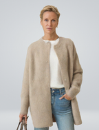 Women's Button Front Duster Cardigan – Mid-Length Knit Layer