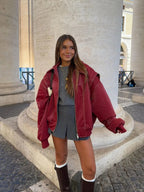 Women's Relaxed Bomber Jacket – Oversized Utility Jacket
