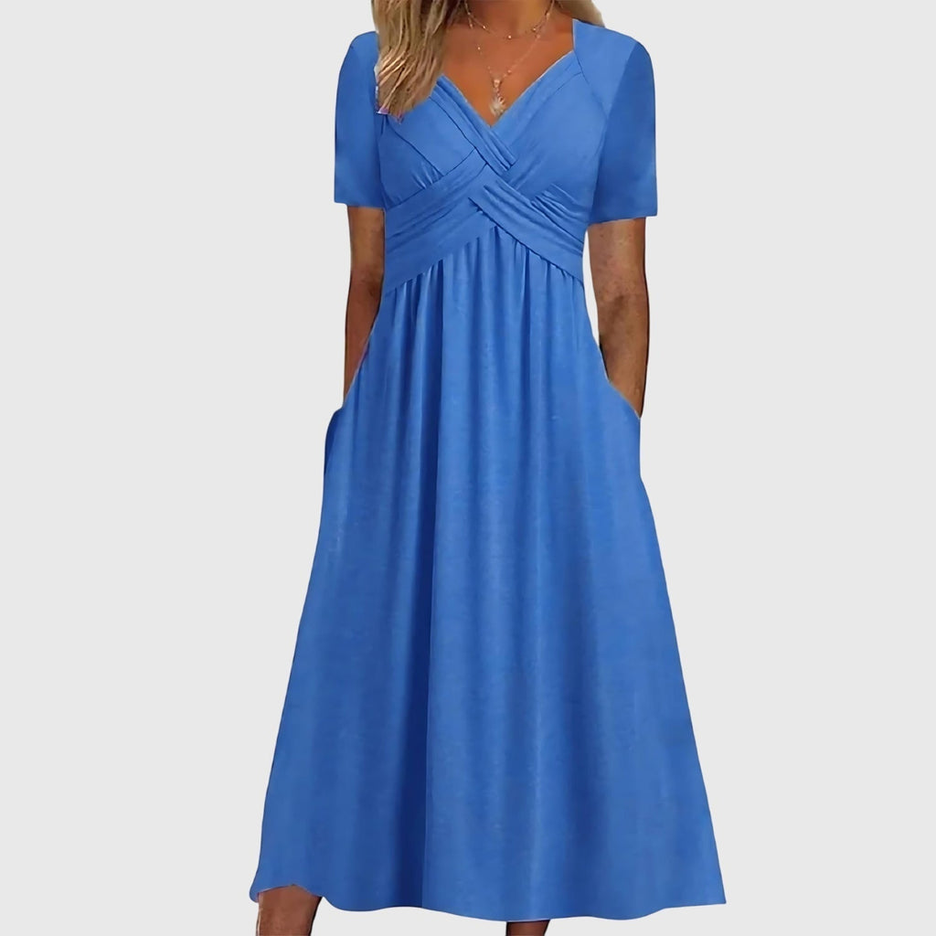 Women's Tummy Control Dress – Flattering Midi Dress – Viola