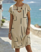 Women's Relaxed Vacation Dress – Flowy Printed Summer Dress
