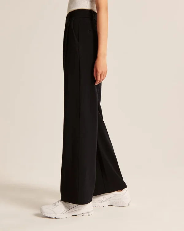 Women's Flared Trousers – High Waist Fitted Flare Leg Pants