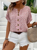Women's Floral Summer Blouse – Short Sleeve Blouse