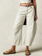 Women's Printed Wide Leg Jeans – Casual Denim Jeans – Lyra