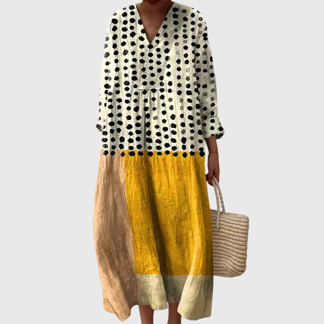 Women's Geometric Dress – Printed Midi Dress – Stephanie