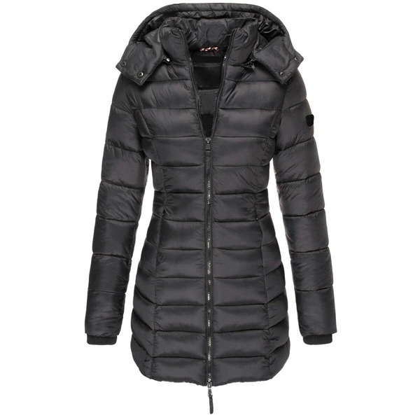 Women's Mid-Length Winter Jacket – Tailored Button Front Coat