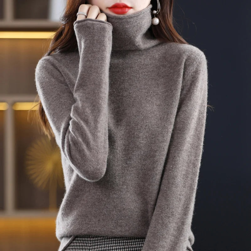 Women's Turtleneck Sweater – Soft Roll Neck Winter Sweater