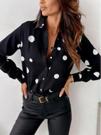 Women's Summer Blouse – Polka Dot Casual Blouse – Ainsley