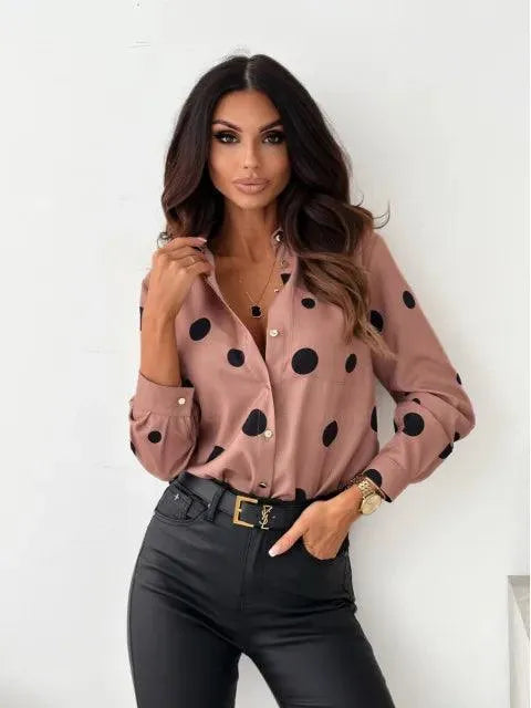 Women's Summer Blouse – Polka Dot Casual Blouse – Ainsley