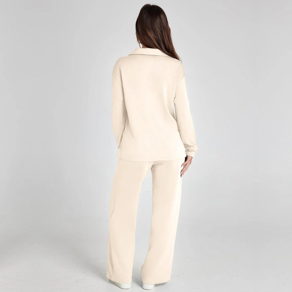 Women's Relaxed Co-Ord Set – Wide Leg Lounge Outfit