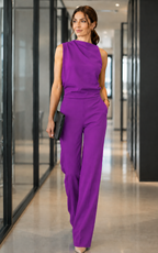 Women's Sleeveless Wide Leg Summer Jumpsuit – Relaxed Flowy Everyday Jumpsuit