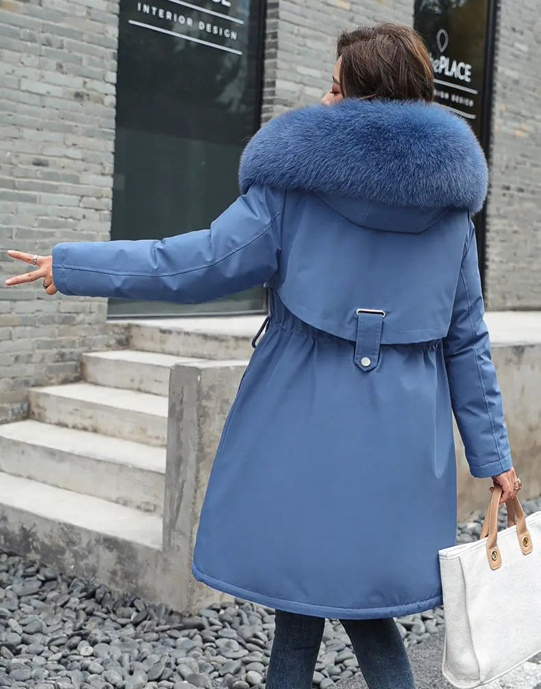 Women's Fur Lined Parka – Hooded Longline Winter Coat