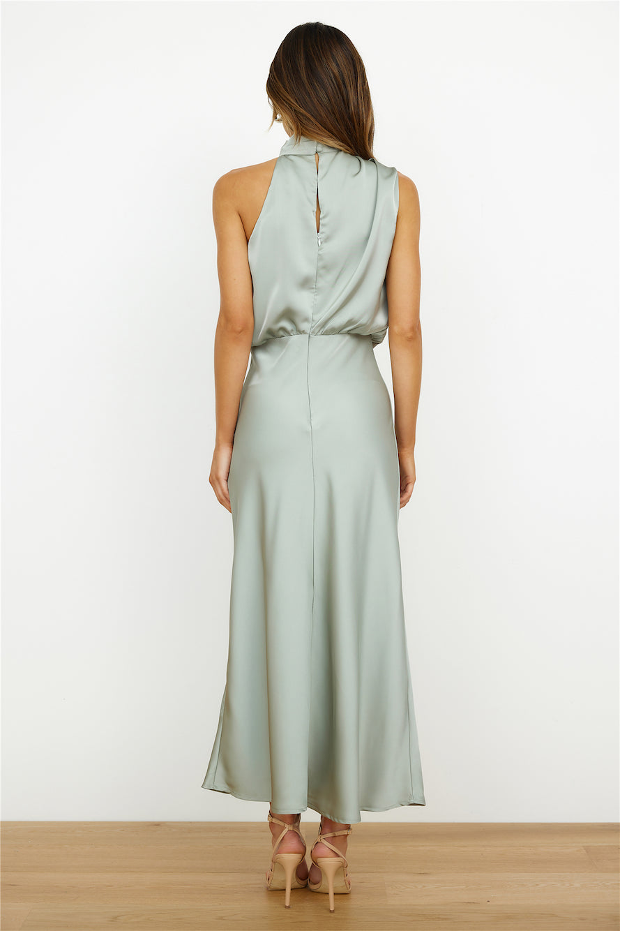 Women's Asymmetrical Neck Midi Dress – Fitted Formal Occasion Dress