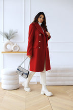 Women's Double-Breasted Overcoat – Classic Long Winter Coat