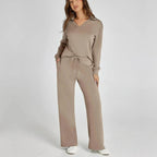 Women's Relaxed Co-Ord Set – Wide Leg Lounge Outfit