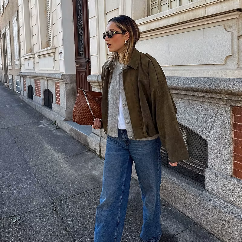 Women's Oversized Western Jacket – Fringe Detail Vintage Jacket