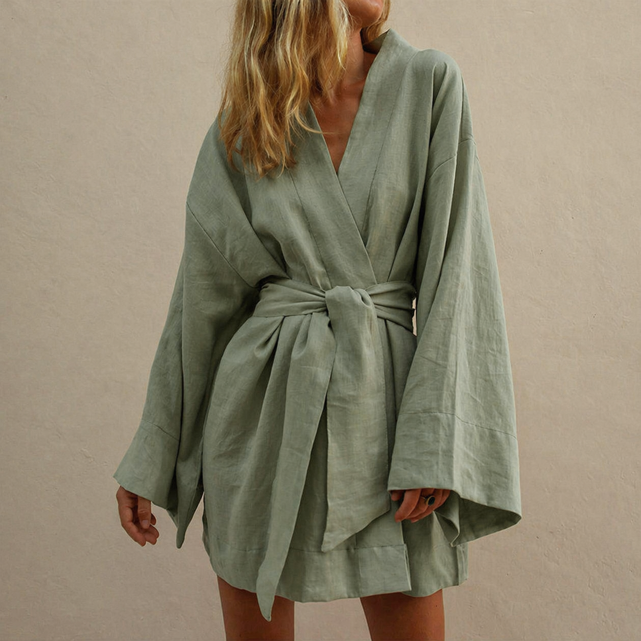 Women's Kimono Dress – Tie Waist Flowy Day Dress