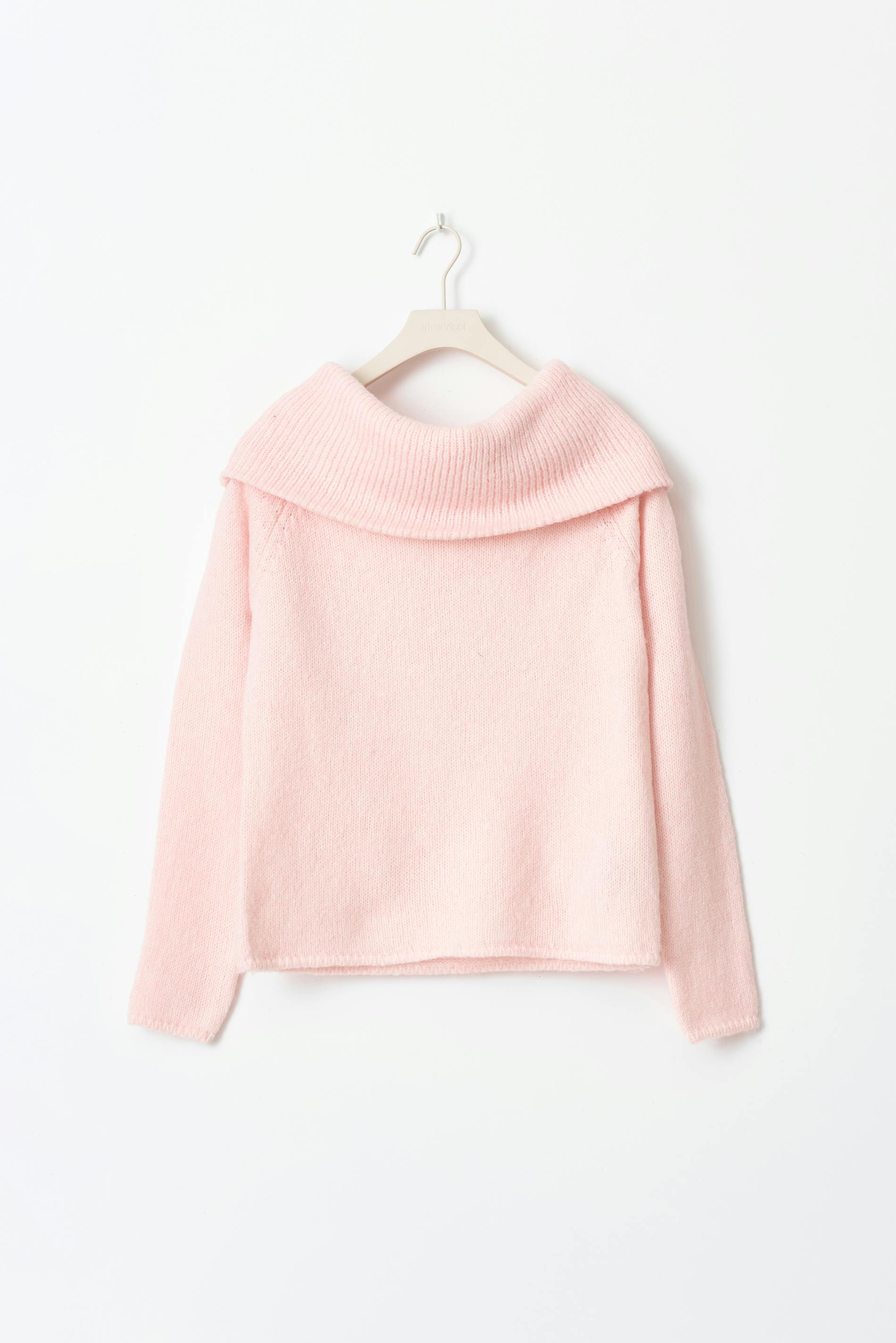 Women's Off-Shoulder Sweater – Wide Neck Long Sleeve Ribbed Sweater