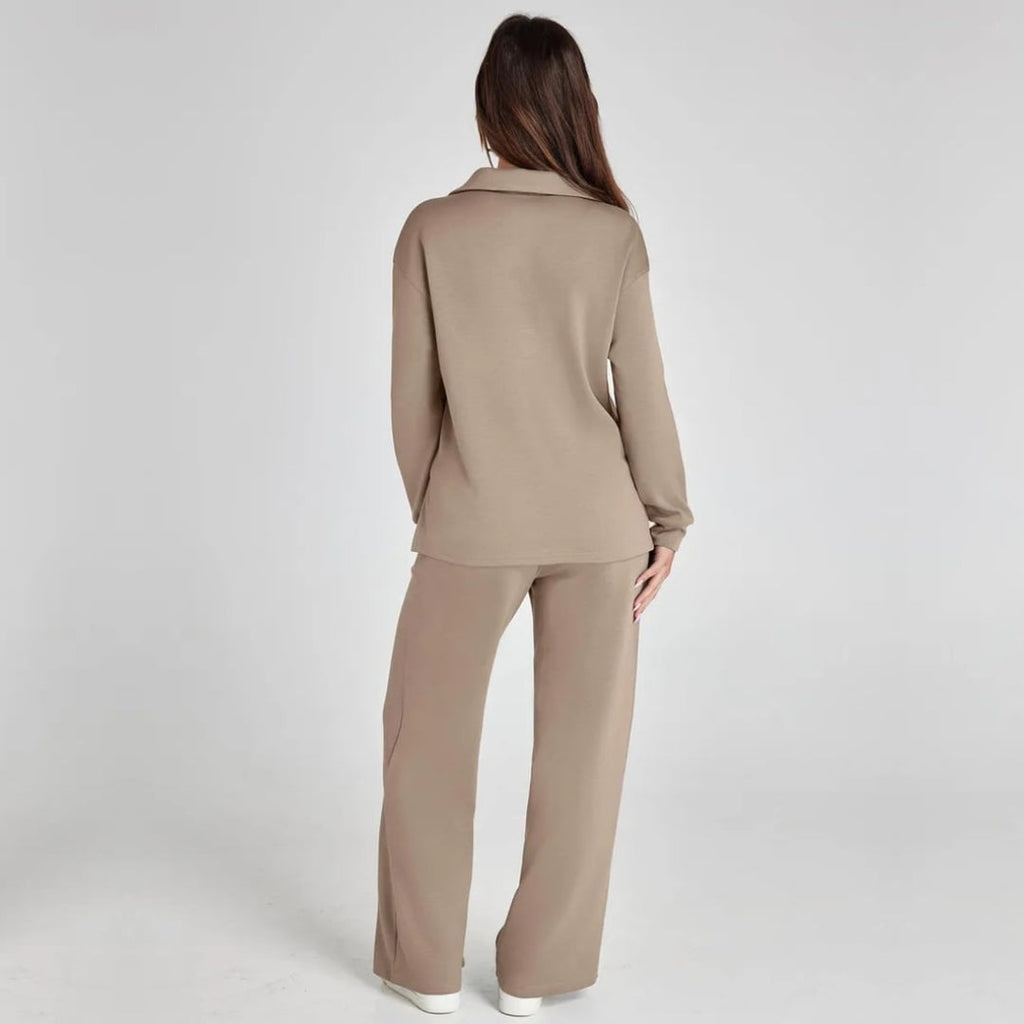 Women's Relaxed Co-Ord Set – Wide Leg Lounge Outfit