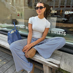 Women's Striped Summer Pants – Casual Everyday Pants – Selene