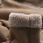 Women's Faux Shearling Jacket – Cropped Winter Aviator Jacket