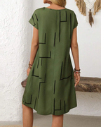 Women's Relaxed Vacation Dress – Flowy Printed Summer Dress